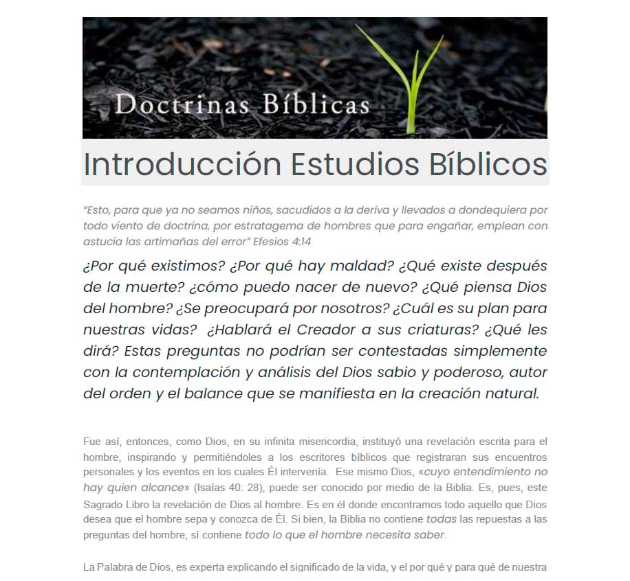 Doctrinas Bíblicas – Iglesia Cristiana GOSÉN