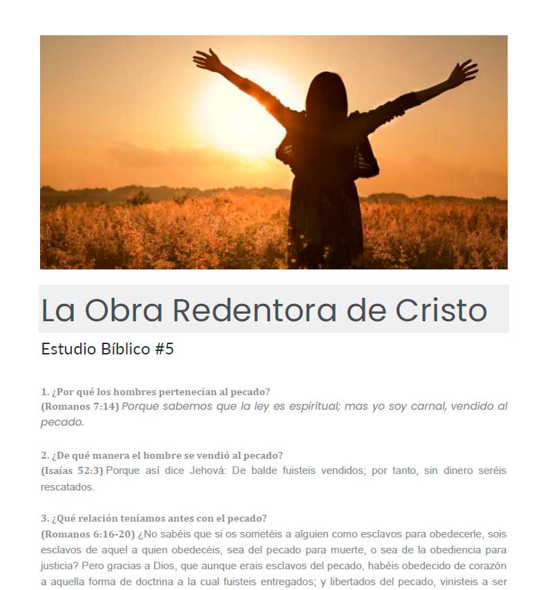 La Obra Redentora de Cristo